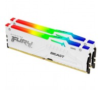 Модуль пам'яті для комп'ютера DDR5 32GB (2x16GB) 6000 MHz Beast RGB EXPO White Kingston Fury (ex.HyperX) (KF560C36BWE2AK2-32)