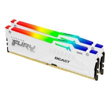 Модуль пам'яті для комп'ютера DDR5 32GB (2x16GB) 6000 MHz Beast RGB EXPO White Kingston Fury (ex.HyperX) (KF560C36BWE2AK2-32)