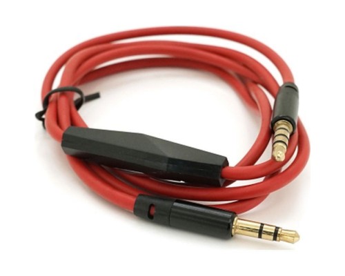 Кабель мультимедійний 3.5mm M to 3.5mm M 1.0m + microphone red Voltronic (ZDL-AUXcM/1.0m)