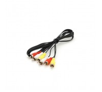 Кабель мультимедійний 3xRCA M to 3xRCA M 1.0m black Voltronic (YT-3хRCA(M)/3хRCA(M)-1.0)