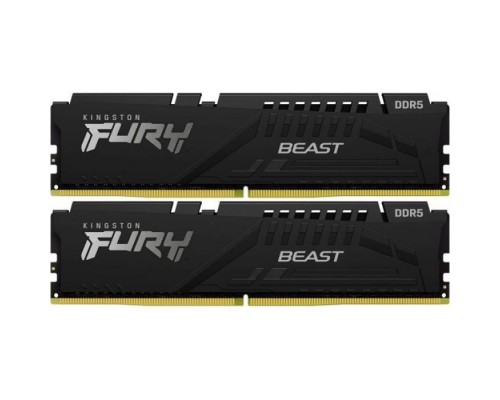 Модуль пам'яті для комп'ютера DDR5 64GB (2x32GB) 5600 MHz Fury Beast Black Kingston Fury (ex.HyperX) (KF556C36BBE2K2-64)
