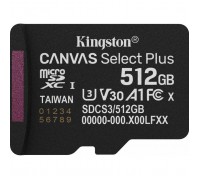 Карта пам'яті Kingston 512GB microSDXC class 10 UHS-I U3 V30 A1 Canvas Select Plus (SDCS3/512GBSP)