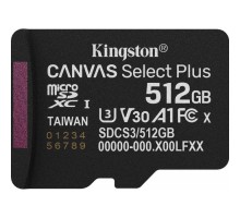 Карта пам'яті Kingston 512GB microSDXC class 10 UHS-I U3 V30 A1 Canvas Select Plus (SDCS3/512GBSP)