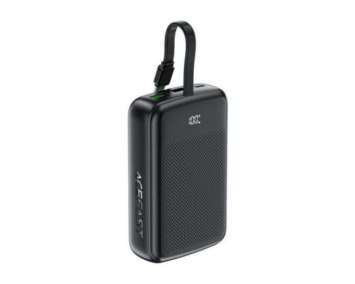 Батарея універсальна Acefast 20000mAh 22,5W PD, QC/3.0 USB-A+USB-C In/Out,build-in cable M14 Black (6974316283966)