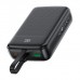 Батарея універсальна Acefast 20000mAh 22,5W PD, QC/3.0 USB-A+USB-C In/Out,build-in cable M14 Black (6974316283966)
