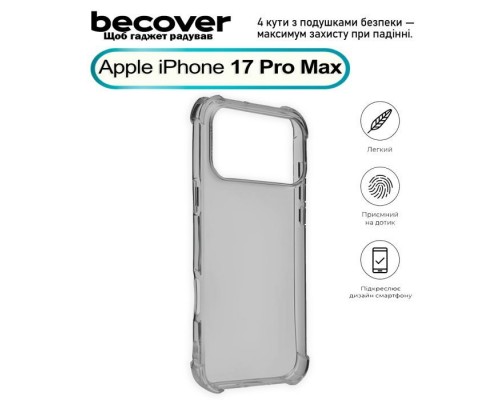 Чохол до мобільного телефона BeCover Anti-Shock Apple iPhone 17 Pro Max Grey (713800)