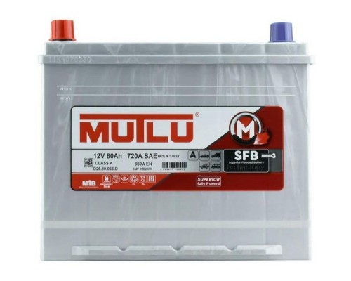 Акумулятор автомобільний MUTLU 6СТ-80 (1) Asia SFB D26.80.066.D