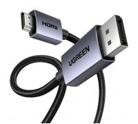 Кабель мультимедійний DisplayPort M to HDMI M 2.0m V2.0 4K30Hz DP125 black Ugreen (35842)