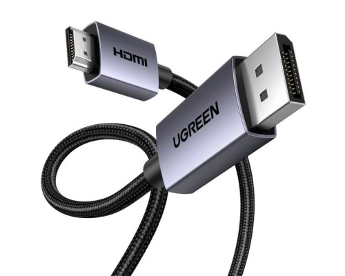 Кабель мультимедійний DisplayPort M to HDMI M 2.0m V2.0 4K30Hz DP125 black Ugreen (35842)