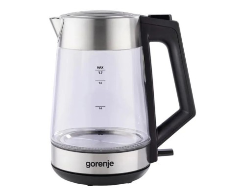 Електрочайник Gorenje 1.7л, 2,200 Вт, strix контроль, скло, нерж (K17OGS)