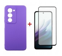 Чохол до мобільного телефона Dengos Carbon Kit for Xiaomi Redmi 15 4G case + glass Purple (DG-KM-164)