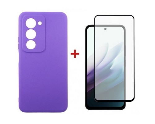 Чохол до мобільного телефона Dengos Carbon Kit for Xiaomi Redmi 15 4G case + glass Purple (DG-KM-164)