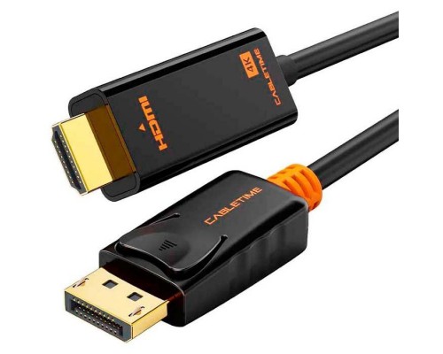 Кабель мультимедійний DisplayPort M to HDMI M 1.8m V1.2 4K60Hz Cabletime (CA915316)