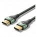 Кабель мультимедійний HDMI M to HDMI M 1.5m 8K60Hz ultra thin cotton braided green Vention (ALOGG)