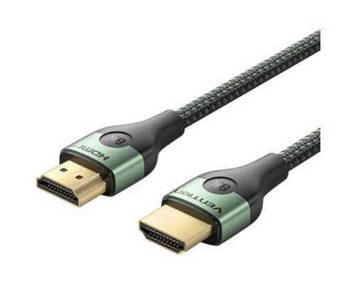 Кабель мультимедійний HDMI M to HDMI M 2.0m 8K60Hz ultra thin cotton braided green Vention (ALOGH)