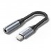 Перехідник Lightning to 3.5mm 0.1m cotton braided aluminum gray Vention (BMBHA)