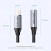 Перехідник Lightning to 3.5mm 0.1m cotton braided aluminum gray Vention (BMBHA)