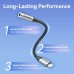 Перехідник Lightning to 3.5mm 0.1m cotton braided aluminum gray Vention (BMBHA)