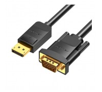Кабель мультимедійний DisplayPort M to VGA M 1.5m 1080p60Hz black Vention (HBLBG)