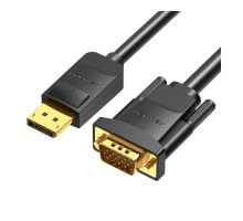 Кабель мультимедійний DisplayPort M to VGA M 1.5m 1080p60Hz black Vention (HBLBG)