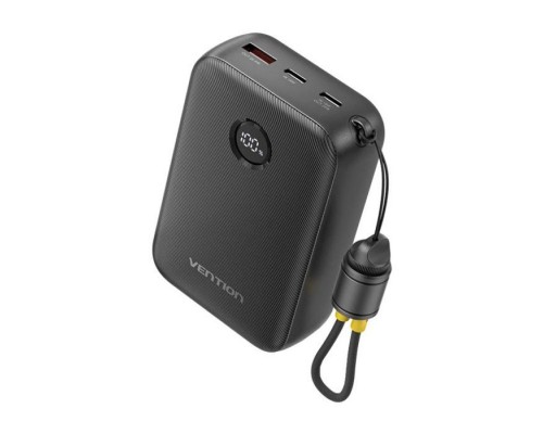 Батарея універсальна Vention 20000mAh 22,5W Fast Charging, with built-in USB-C cable, Black (FKBB0-C)