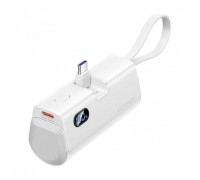 Батарея універсальна Vention 4800mAh 22,5W PD, USB-C In/Out, LED display, with built-in USB-C cable White (FHQW0)