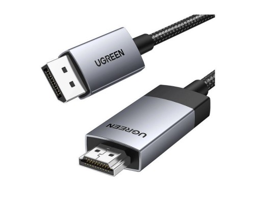 Кабель мультимедійний DisplayPort M to HDMI M 3.0m V1.2 4K60Hz 2K144Hz 1080P240Hz black Ugreen (25491)