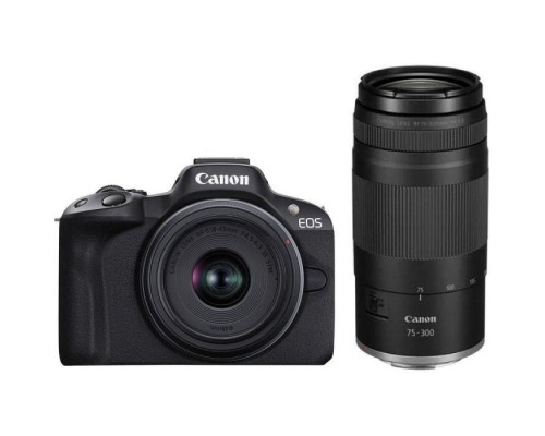 Цифровий фотоапарат Canon EOS R50 + RF-S 18-45 IS STM + RF 75-300 Black (5811C150BA)