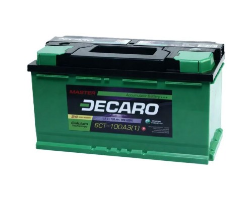 Акумулятор автомобільний DECARO 100Ah-12v MASTER (353х175х190), L, EN840 (6СТ-100 А3 (1) M)