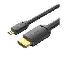 Кабель мультимедійний HDMI M to HDMI micro M 2.0m V2.0 4K60Hz 18Gbps black Vention (AGIBH)