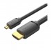 Кабель мультимедійний HDMI M to HDMI micro M 2.0m V2.0 4K60Hz 18Gbps black Vention (AGIBH)