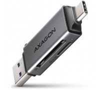 Зчитувач флеш-карт AXAGON USB-C + USB-A to SD/microSD 5Gbps gray (CRE-DAC)
