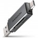 Зчитувач флеш-карт AXAGON USB-C + USB-A to SD/microSD 5Gbps gray (CRE-DAC)
