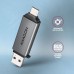 Зчитувач флеш-карт AXAGON USB-C + USB-A to SD/microSD 5Gbps gray (CRE-DAC)