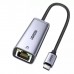 Перехідник USB-C to RJ45 Ethernet 1000Mbps gray Ugreen (40322)