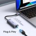 Перехідник USB-C to RJ45 Ethernet 1000Mbps gray Ugreen (40322)
