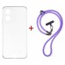 Чохол до мобільного телефона Dengos Case + Cross-body Strap Motorola G06/G06 Power Clear+Purple (DG-KM-CCRB-30)