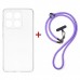 Чохол до мобільного телефона Dengos Case + Cross-body Strap Motorola G17/G17 Power Clear+Purple (DG-KM-CCRB-32)