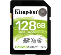 Карта пам'яті Kingston 128GB SDXC class 10 UHS-I U3 Canvas Select Plus (SDS2/128GB)