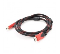 Кабель мультимедійний HDMI to HDMI 15.0m v1.4, OD-7.4mm Black/RED Merlion (YT-HDMI(M)/(M)NY/RD-15m)
