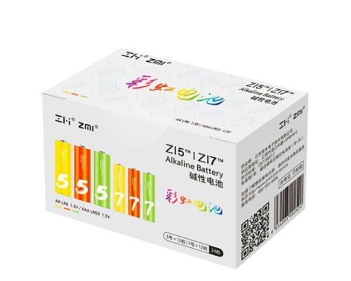 Батарейка ZMI AA ZI5 * 12 + AAA ZI7 * 12 Rainbow batteries set (Ф16358)