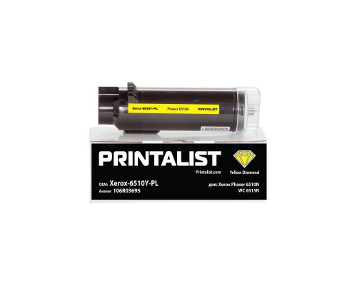 Тонер-картридж Printalist Xerox Ph6510N, WC 6515N, 106R03695 Yellow (Xerox-6510Y-PL)