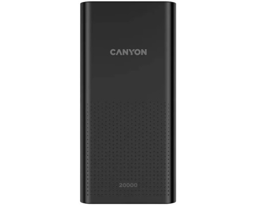 Батарея універсальна Canyon 20000mAh, Input 5V/2A, Output 5V/2.1A(Max), Black (CNE-CPB2001B)
