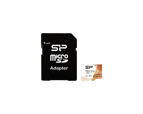 Карта пам'яті Silicon Power 256Gb microSDXC U3 A1 V30 Superior Color 100R/80W + adapter (SP256GBSTXDU3V20AB)