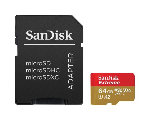 Карта пам'яті SanDisk 64GB microSD class 10 UHS-I U3 Extreme (SDSQXAH-064G-GN6MA)