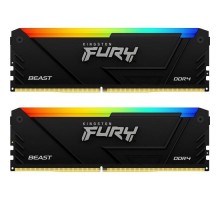 Модуль пам'яті для комп'ютера DDR4 32GB (2x16GB) 3200 MHz FURY Beast RGB Kingston Fury (ex.HyperX) (KF432C16BB2AK2/32)