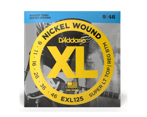 Струни для гітари D'Addario XL Nickel Wound Super Light Top / Regular Bottom (09-46) (EXL125)