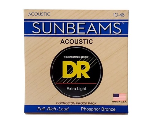 Струни для гітари DR Strings SUNBEAM Acoustic Phosphor Bronze - Extra Light (10-48) (RCA-10)