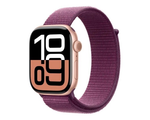 Смарт-годинник Apple Watch Series 10 GPS 46mm Rose Gold Aluminium Case with Plum Sport Loop (MWWV3QH/A)