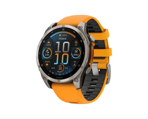 Смарт-годинник Garmin fenix 8 47mm, AMOLED, Saph, Ti/Bare/Grpht, SparkOrg/GrphtBd, (010-02904-11)